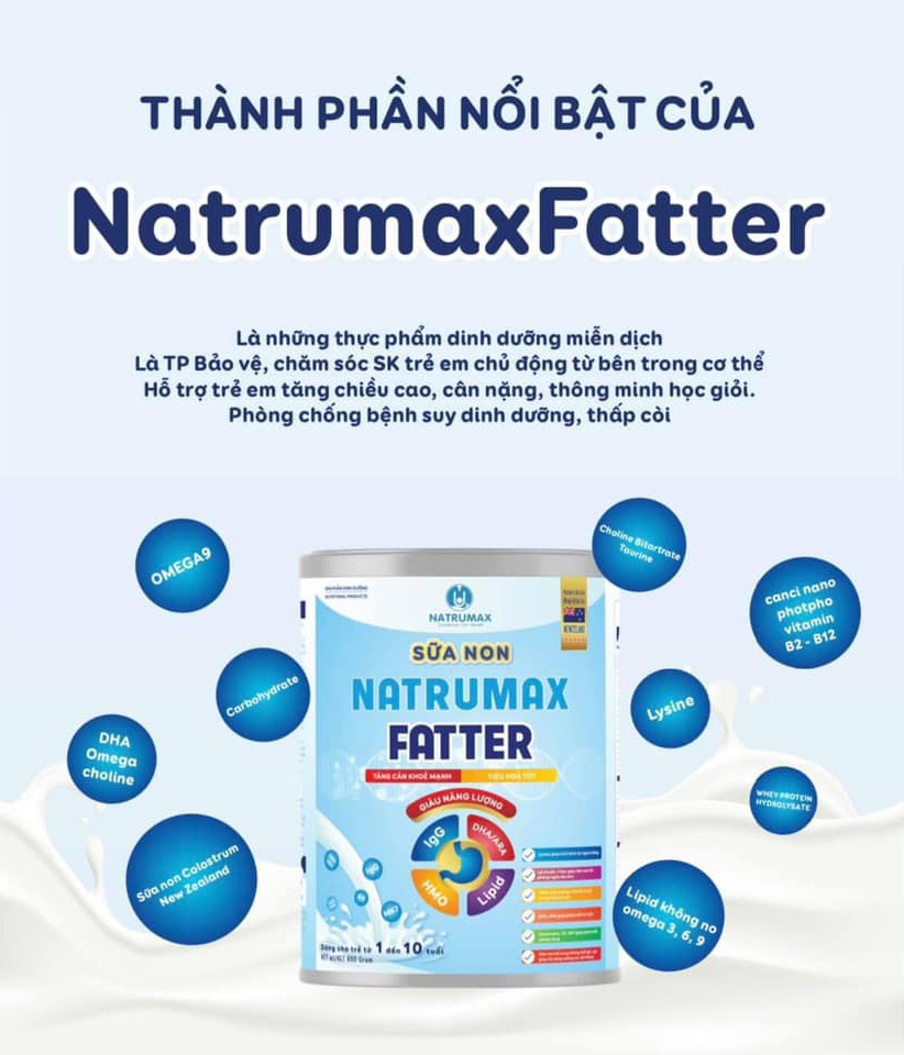 Thành phần sữa non Natrumax Fatter